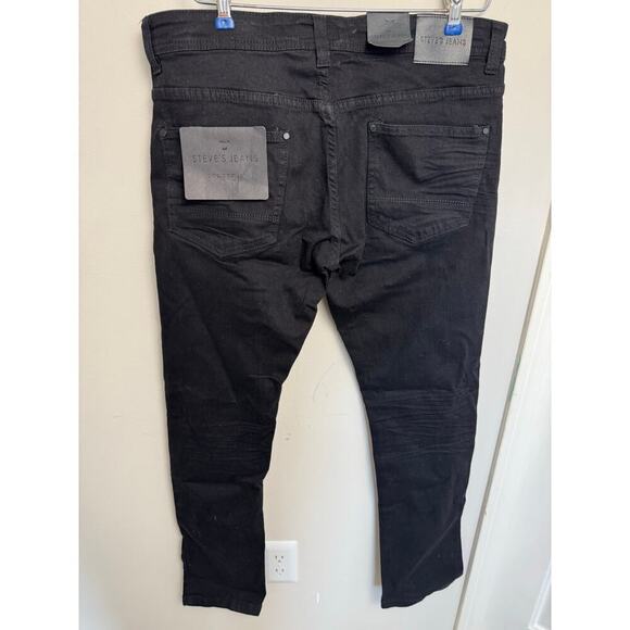 NWT STEVE’S JEANS ALEC Color SLIM FIT STRETCH SU9AABALEF1 32x32 Black - Picture 2 of 8
